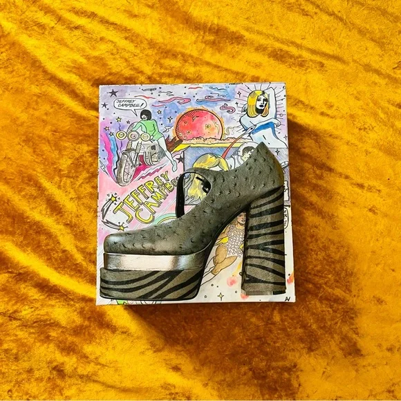 • Jeffrey Campbell Chillin-F platform pump in Grey Ostrich (size 8) - Picture 7 of 7